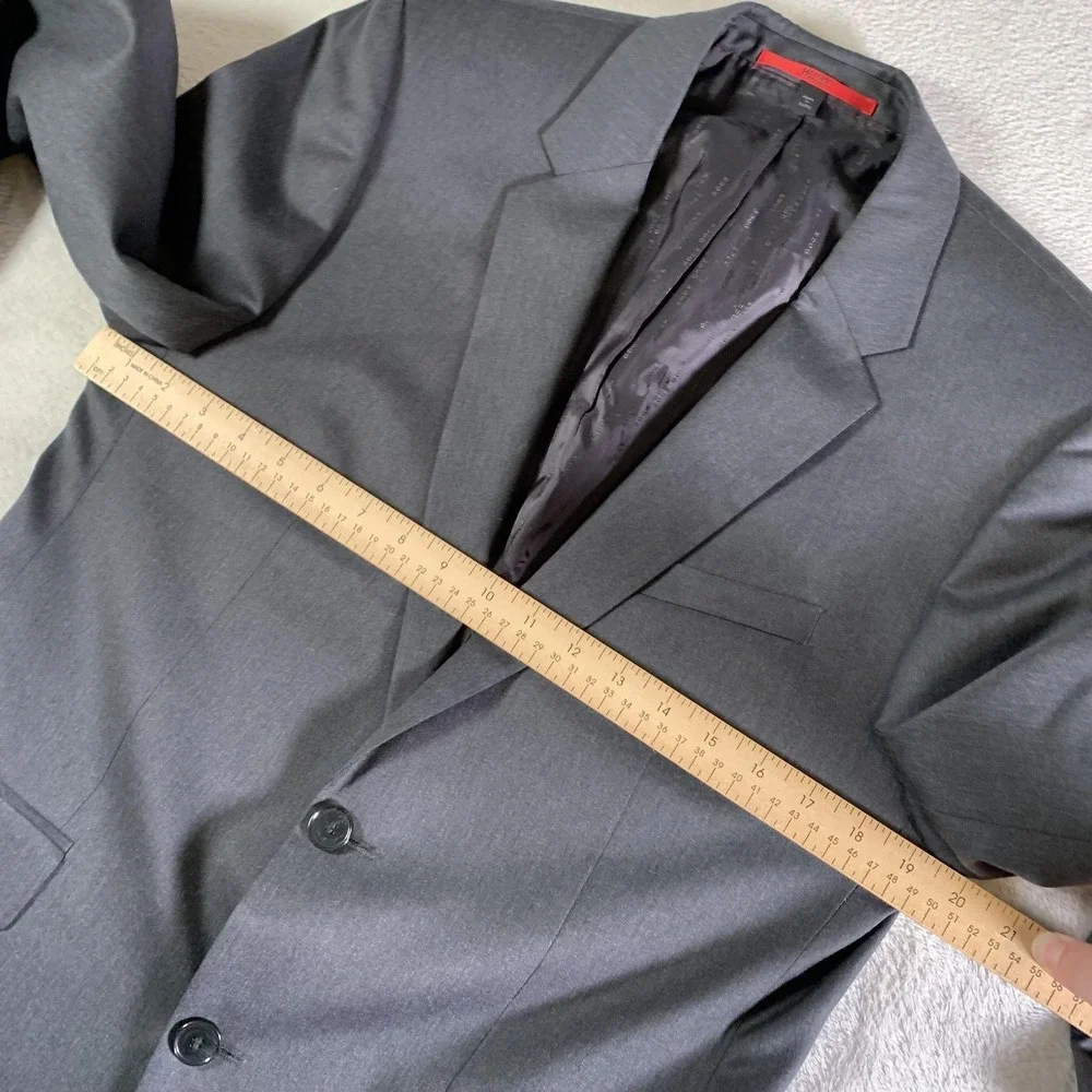 Hugo Boss Suit Jacket Mens 40R Gray Supergraphite Super 120s Wool Two‎ Button